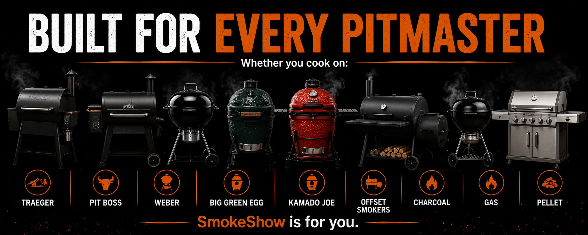 A lineup of pellet, charcoal, kamado, offset, and gas grills for every kind of pitmaster